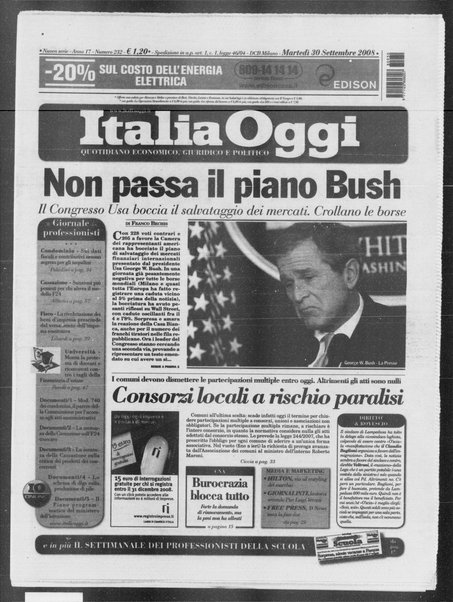 Italia oggi : quotidiano di economia finanza e politica